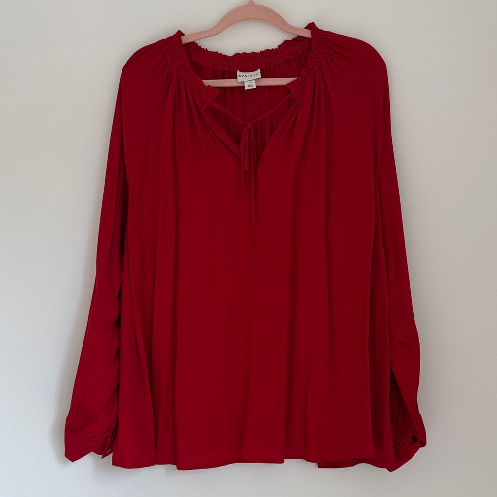 Ava & Viv Bold Red Blouse